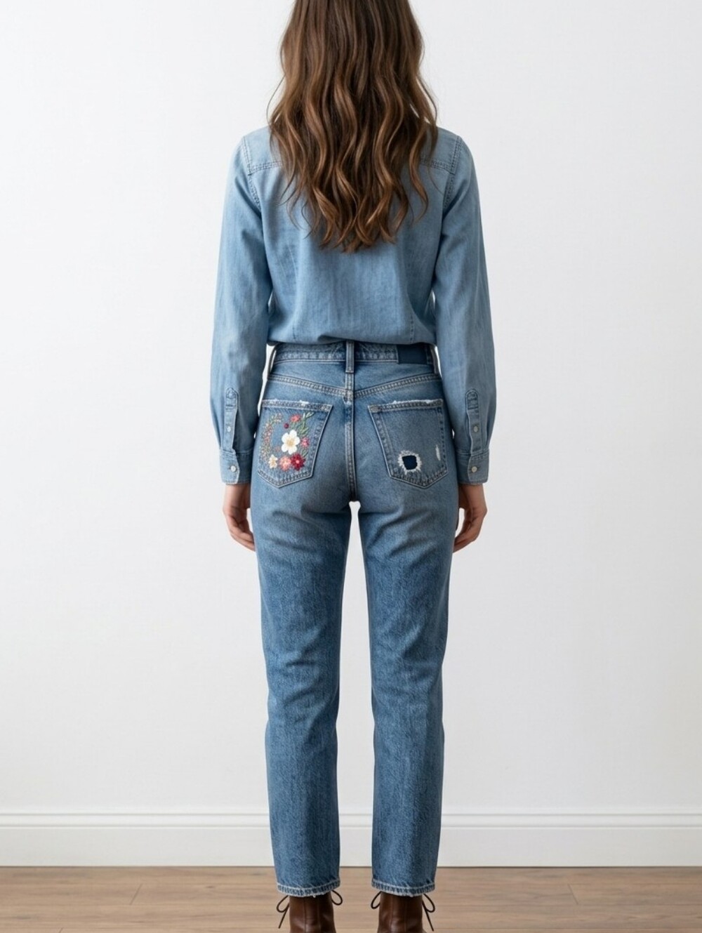 Abercrombie & Fitch The 90's Straight Ultra High Rise Jeans Embroidered  28/6R